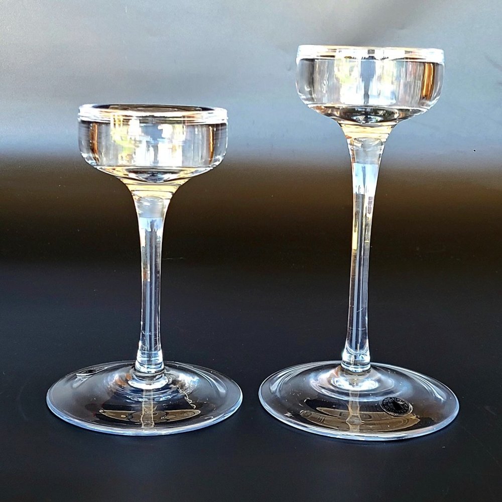 Vintage Handmade Quality Glass Votive Holders - Set of 2